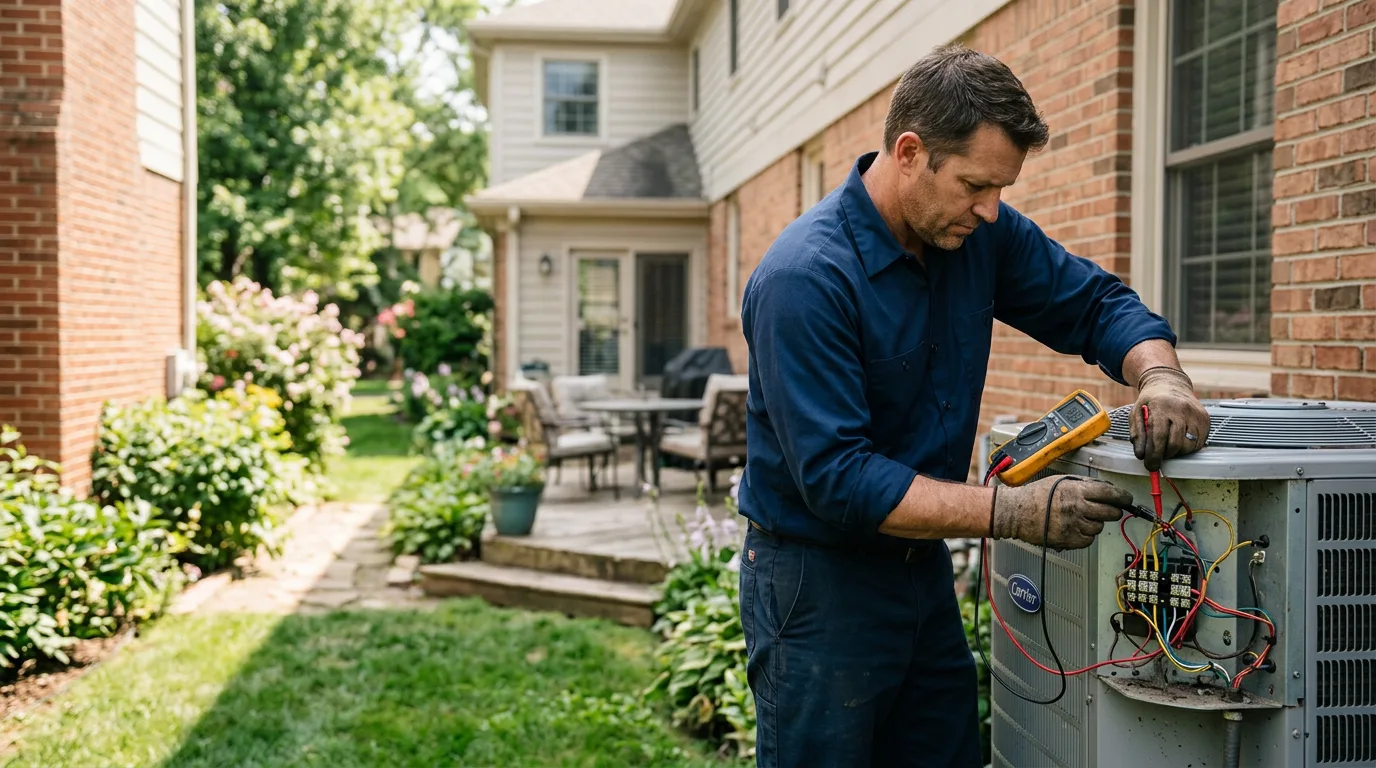 HVAC technician working near Mccordsville, IN